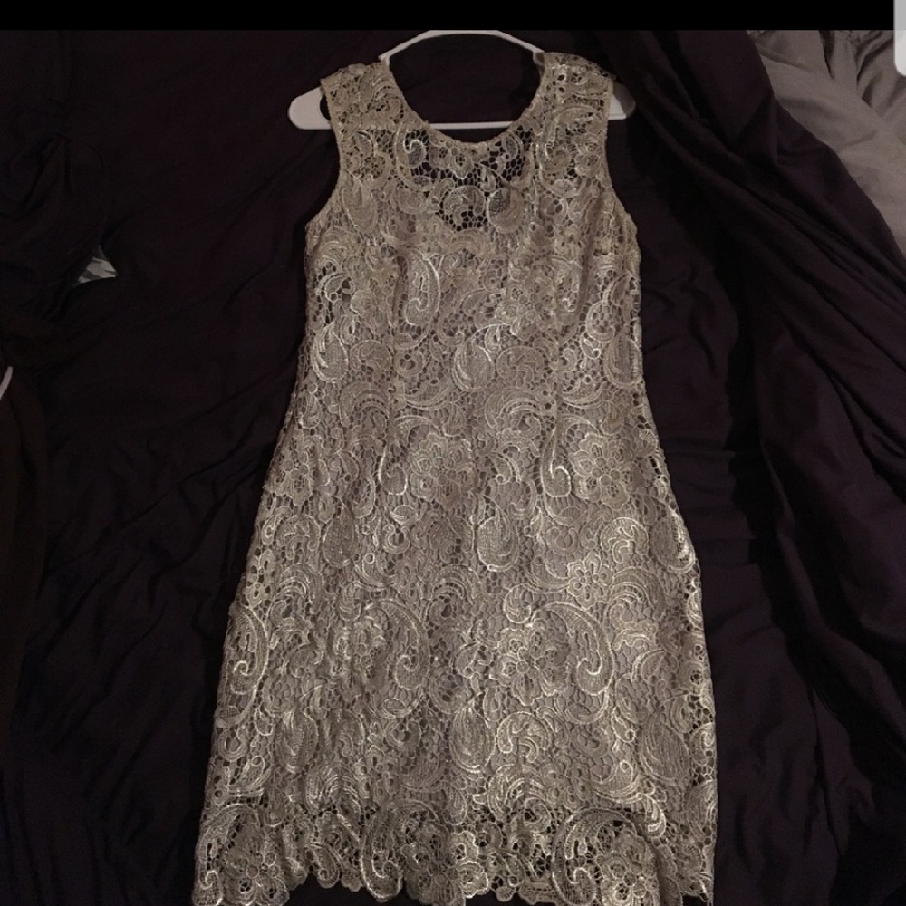 Silver lace formal